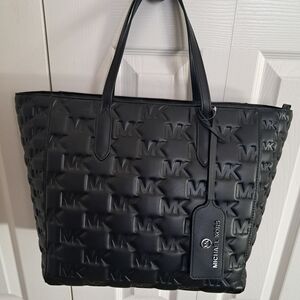 Michael Kors Embossed "Sinclair" Black Handbag